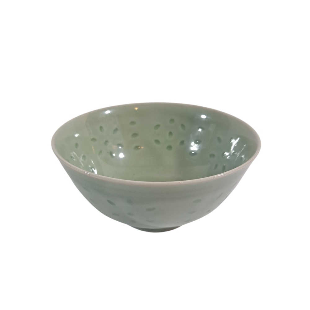 Ceramic Sage Rice Small Rice Bowl Pattern Detail